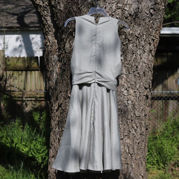 Custom Silver Faux-Wrap Dress - Picture 5 of 10